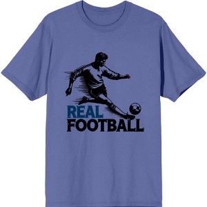 "Real Football" Sports Back to School Adult Crew Neck Short Sleeve Tee - 1 of 3