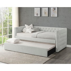 Twin Size Upholstered Daybed with Trundle for Bedroom - 1 of 4