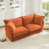 2-Seater Chenille Slipcovered Deep Seat Sofa Couch with Detachable Cover and High Back Pillows - 3 of 4