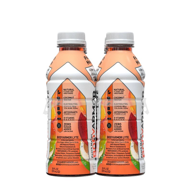 BODYARMOR Peach Mango LYTE Sports Drink - 6pk/20 fl oz Bottles, 2 of 4