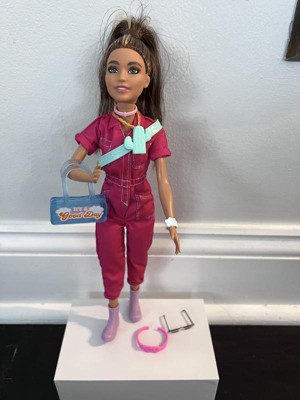 Barbie Doll In Trendy Pink Jumpsuit With Accessories And Pet Puppy (target  Exclusive) : Target