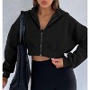 Coolmee Women's Zip Up Hoodies Jackets Cropped Sweatshirts Fall Outfits Casual Tops Winter Clothes - 4 of 4