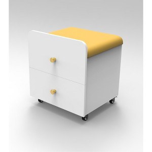 Vanity Stool Chair with Storage, Square Makeup Vanity Stool Side Table with Storage Drawer, Padded Seat for Bedroom, Living Room, Makeup Stations - 1 of 1