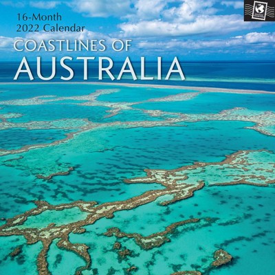 The Gifted Stationery 2021 - 2022 Monthly Travel Wall Calendar, 16 Month, Australia Coastlines Scenic Theme with Reminder Stickers, 12 x 12 in