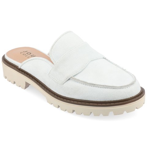 Женские сабо Journee Collection Women's Miycah Slip On Mule Treaded Outsole Flats, 9 Blue