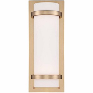 Minka Lavery Modern Wall Light Sconce Honey Gold Hardwired 6 3/4" Fixture Etched Opal Glass for Bathroom Vanity Living Room - 1 of 2