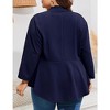 MISSKY Women's Plus Size Casual Open Front Work Office Jackets Blazer Blazers with Pockets - 3 of 4