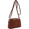 BEAFUP Triple Zip Small Crossbody Bag - Faux Leather Shoulder Bag with Gold Tone Hardware and Adjustable Strap - Zipper Closure for Everyday - 2 of 4