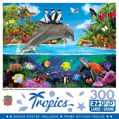 MasterPieces Tropics Puzzles Collection - Dolphin Ride 300 Piece EZ Grip Jigsaw Puzzle