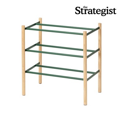 Yamazaki Home - Expandable Shoe Rack (18" H) - Steel - Forest Green