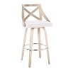 Set of 2 Charlotte Barstools: Fixed-Height, Swivel Seat, X-Back Design - LumiSource - 3 of 4