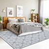 Machine Washable Modern Bedroom Area Rug Floral Large Area Rug Non Slip Throw Ultra Thin Stain Resistant Carpet for Living Room - 2 of 4
