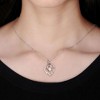 Heart Swinging Stone Necklace for Women Rose Sterling Silver Cz Ginger Lyne Collection - 4 of 4