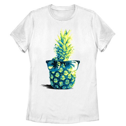 Women s Lost Gods Pineapple Sunglasses T shirt White Large