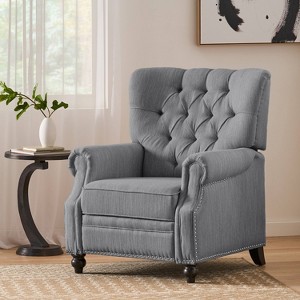 Christopher Knight Home Callade Tufted Recliner Gray/Dark Brown - 1 of 4