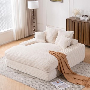 Wide Modern Chaise Lounge Sleeper Sofa Bed with Pillows, No Assembly for Living Room or Apartments -3irtyhousy - 1 of 4