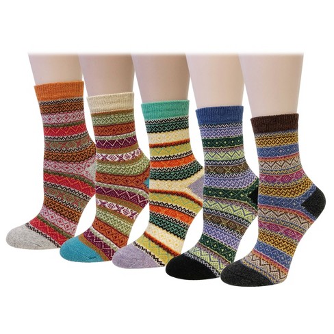 Wrapables Women's Thick Winter Warm Wool Socks (Set of 5), Nordic - image 1 of 4