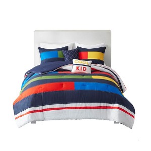 Gracie Mills Kaelith Stripe Printed Comforter Set. - 1 of 4