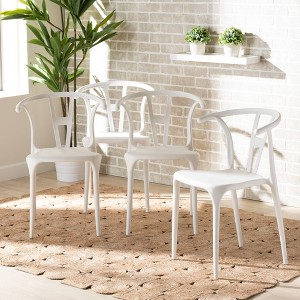 4pc Warner Plastic Dining Chair Set - Baxton Studio - 1 of 4