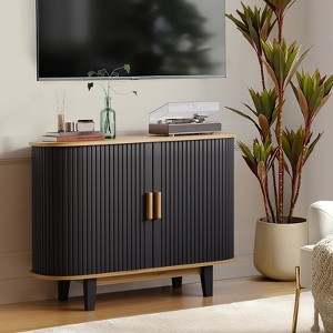 40" Sideboard Buffet Cabinet with Storage, Fluted Sideboard Buffet with Sliding Door, Bar Cabinet Console Table - 1 of 4