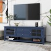 59.1" MDF TV Stand with 2 Drawers, Sideboard Cabinet with 2 Cabinets and Sleek Blue Finish, Buffet Table for Living Room or Entryway - 4 of 4