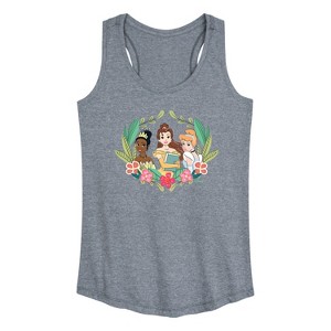 Women's - Disney - Belle Tiana Cinderella Graphic Racerback Tank - 1 of 4