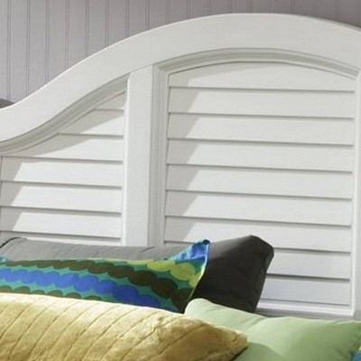 Bermuda Off-White Mahogany King Headboard with Curved Top