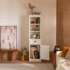 VYNXARIA 75" Tall Display Shelf with Cabinet, Retro Style cabinet for Hallways Living Room, Kitchen, Home, Studio or Workspace£¬White - 2 of 4