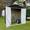 Durable 4x6FT Metal Outdoor Storage Shed with Apex Roof for Tools, Garden Supplies, or DIY Workshop Use - Coolbibila - 3 of 4
