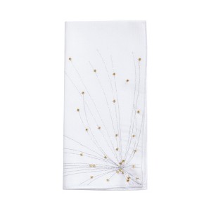 Saro Lifestyle Cascading Firework Design Napkin (Set of 4), White, 20"x20" - 1 of 3