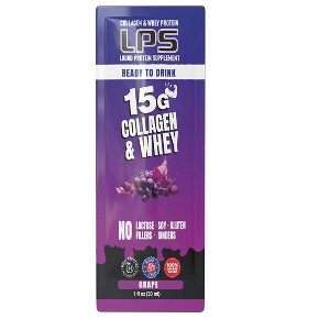 Nutritional Designs LPS Liquid Collagen & Whey Protein Supplement  Grape Flavor Sugar-Free Shot for Skin, Joint & Muscle Support, 1 oz - 1 of 4