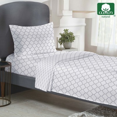California King Gray Organic Cotton Percale Twin Sheet Set