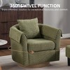 Swivel Accent Chair with Ottoman Set, Modern Chenille Barrel Armchair with Back Pillow & 2 Armrest Covers for Living Room, Bedroom, Office - 4 of 4