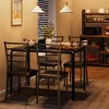 Glass Dining Table Set for 4, Kitchen Table and Chairs for 4, 5 Piece Kitchen Dining Room Table Set - 2 of 4