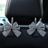 Anna-Kaci Decorative Ribbon Bow Car Headrest Hooks 2-Piece Set for Handbags and Accessories - 2 of 4