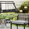Tangkula Patio Bar Stools Set of 2 w/ Armrest Fabric Seat & Heavy-Duty Metal Frame - 4 of 4