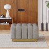 Foot Stool, Button-tufted Footrest Ottoman, Velvet Soft Home Bedroom Stool, Extra Seating For Living Room Bedroom Entryway - 3 of 4