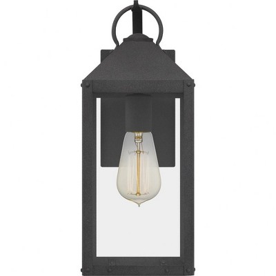 Thorpe 15" Mottled Black Metal Outdoor Wall Sconce