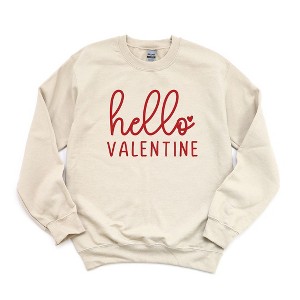 Simply Sage Market Women's Graphic Sweatshirt Hello Valentine Cursive - 1 of 3