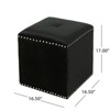FONTOI Upholstered Ottoman, Square Foot Stool, Dressing Makeup Chair, End Table for Living Room Bedroom, Black, 16.5"*17"*16.5" - 3 of 4