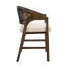 Christopher Knight Home Nat Rubberwood Upholstered Counter Stools with Cane Design Curved Back (Set of 2), Walnut/Beige - 4 of 4
