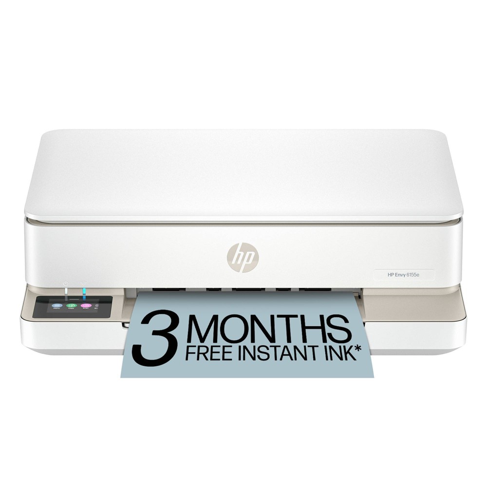 HP Envy 6155e Wireless All-in-One Color Printer Scanner Copier with 3 Months Free Instant Ink (714L5A): USB, Wi-Fi, 1200x1200 DPI