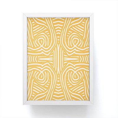 Little Dean Yellow Mustard Boho Stripe Framed Mini Art Print 4 (h) X 3  (w) X 1 (d) - Society6 : Target