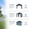 Hardtop Gazebo With Galvanized Steel Double Roof,Gazebo With Sturdy Aluminum Frame,Curtains And Netting,Outdoor Furniture - Maison Boucle - 4 of 4