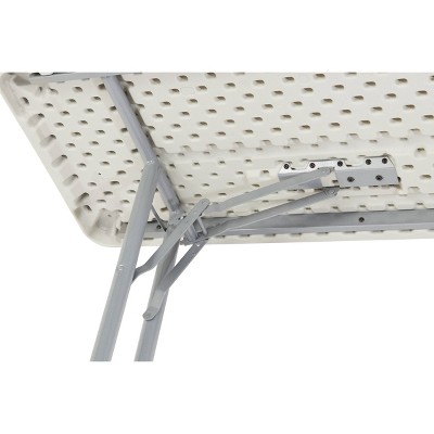 72'' Light Gray Plastic Folding Seminar Table with Steel Frame