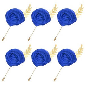 Unique Bargains Wedding Rose Men Suit Boutonnieres Lapel Pins 6 Pcs - 1 of 4