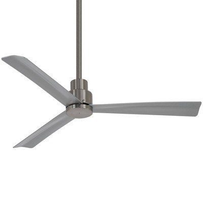 52" Minka Aire Modern Outdoor Ceiling Fan with Remote Control Brushed Nickel Silver Wet Rated for Patio Exterior Porch Gazebo Barn