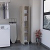 SKRAN 71" H Storage Cabinet , Five Internal Shelves, Three Broom Hangers with strong metal legs and handle - 2 of 4