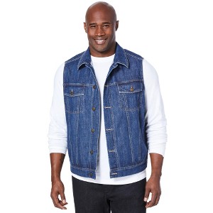 Liberty Blues by KingSize Men's Big & Tall Denim Vest - 1 of 4