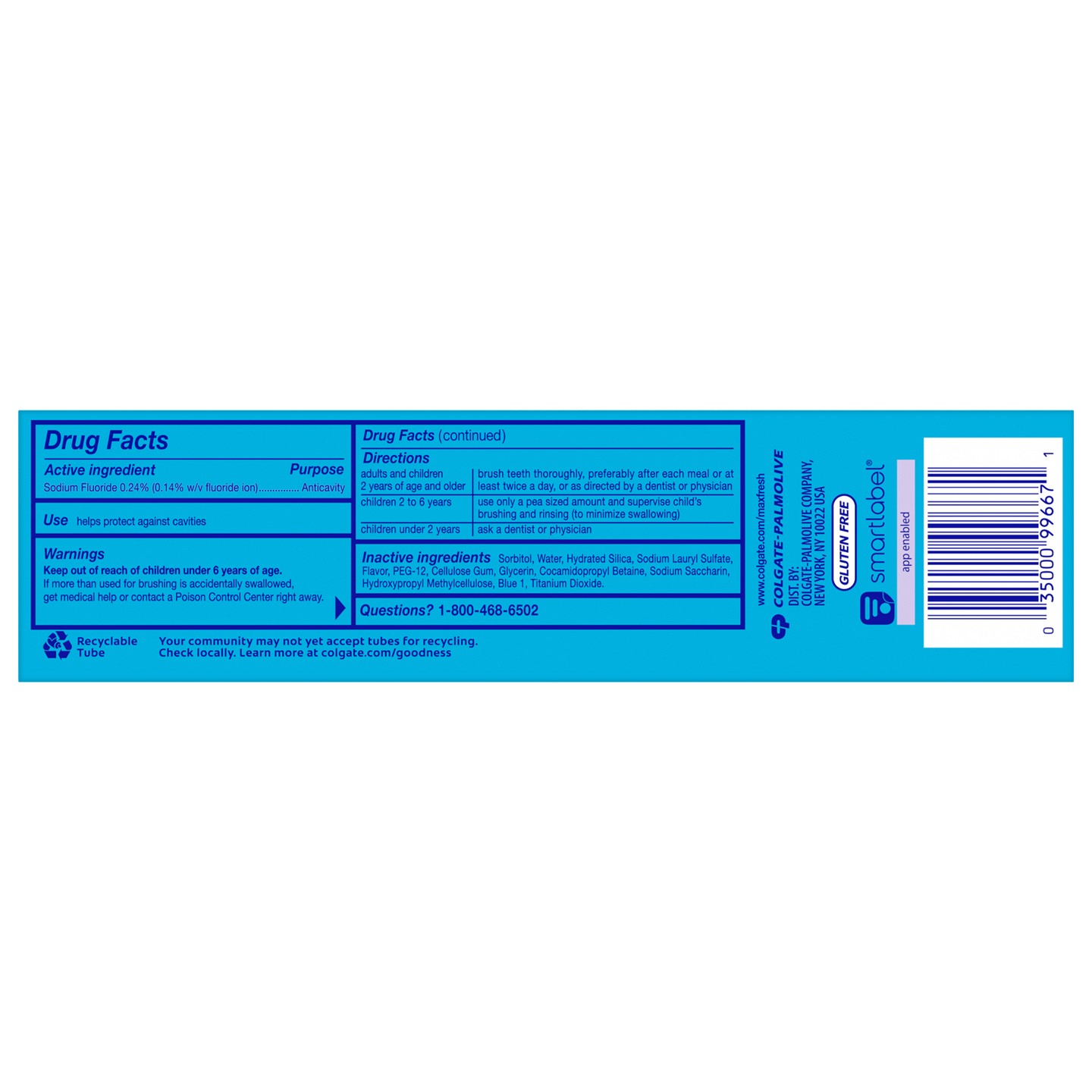 Colgate Max Fresh Toothpaste with Mini Breath Strips Cool Mint - 6.3oz, цвет: Мятный — фото 8